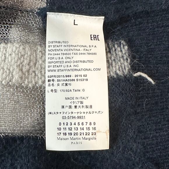 Maison Martin Margiela Plaid Crewneck Sweater Wool Alpaca Blend Open Knit - Picture 10 of 11